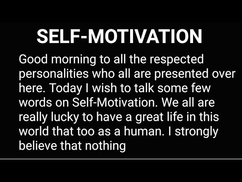 Self-Motivation | Speech on Self-Motivation| Self-Motivation speech in English