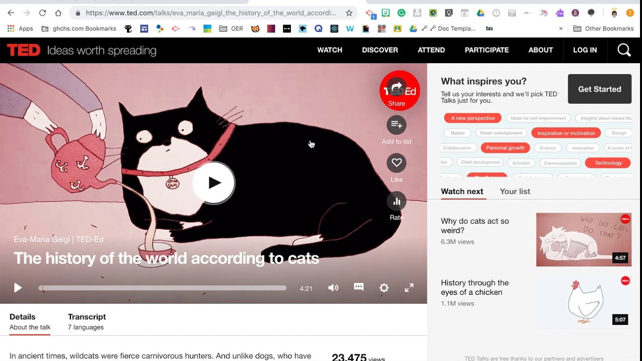 Ted Talk Video Work Cited