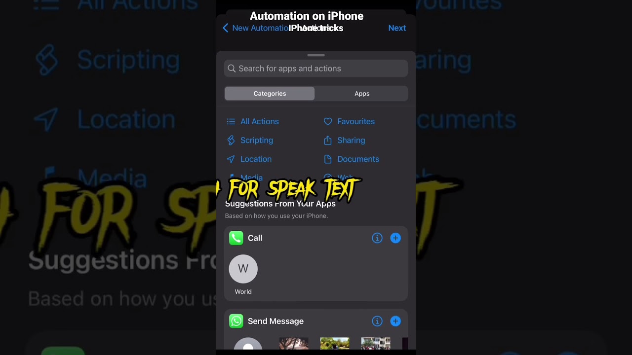 How to add a speaking automation on iPhone.