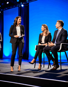 Corporate event moderators