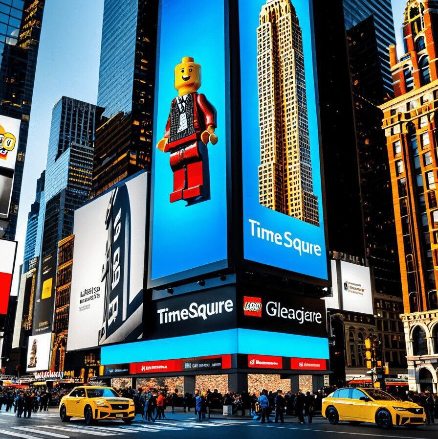 time sqaure digital billboard with keynote speaker ad